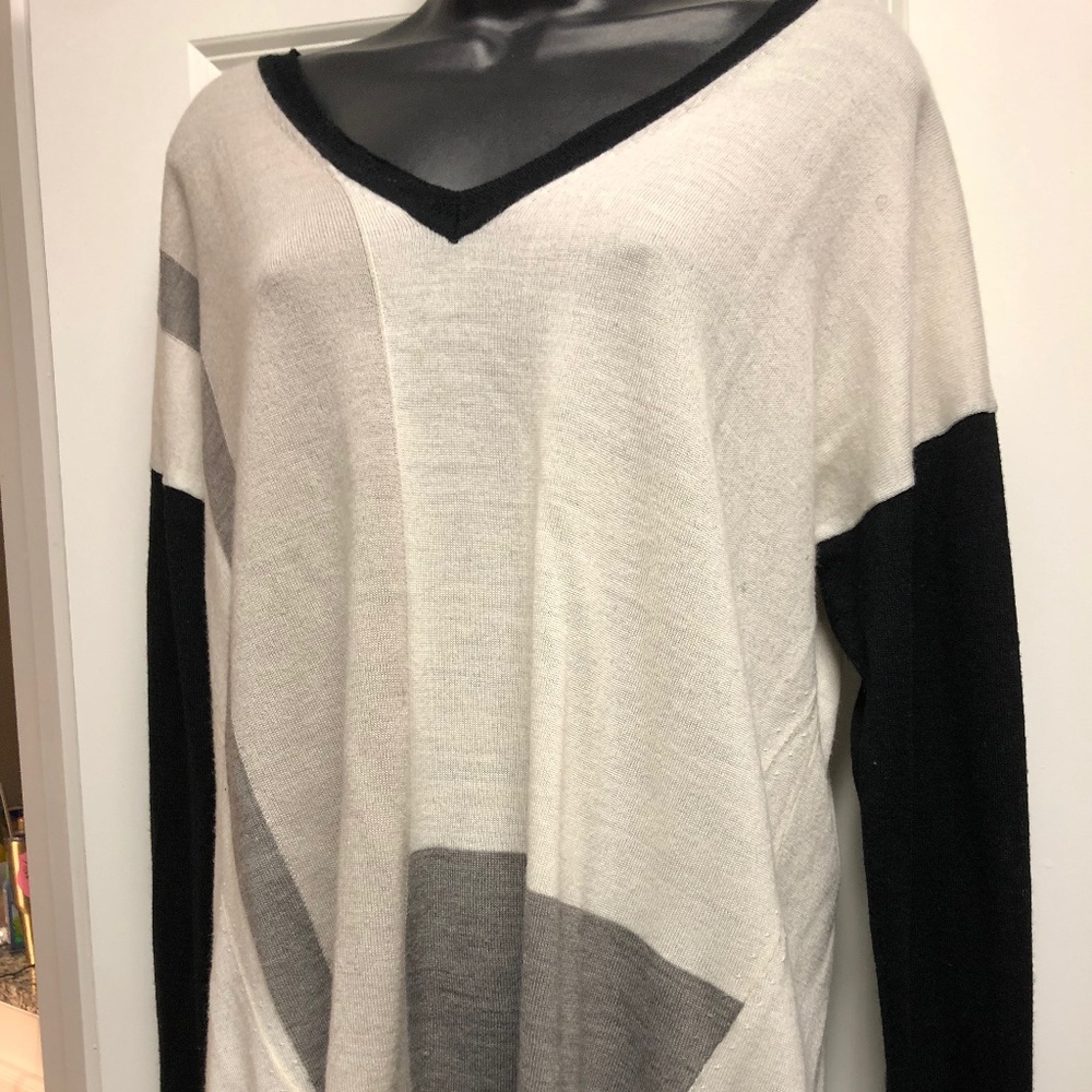 Lane Bryant Black, White and Grey Sweater